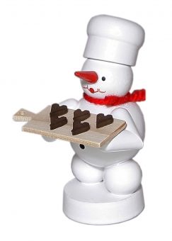 Bäcker Schneemann mit Pfefferkuchenherzen 